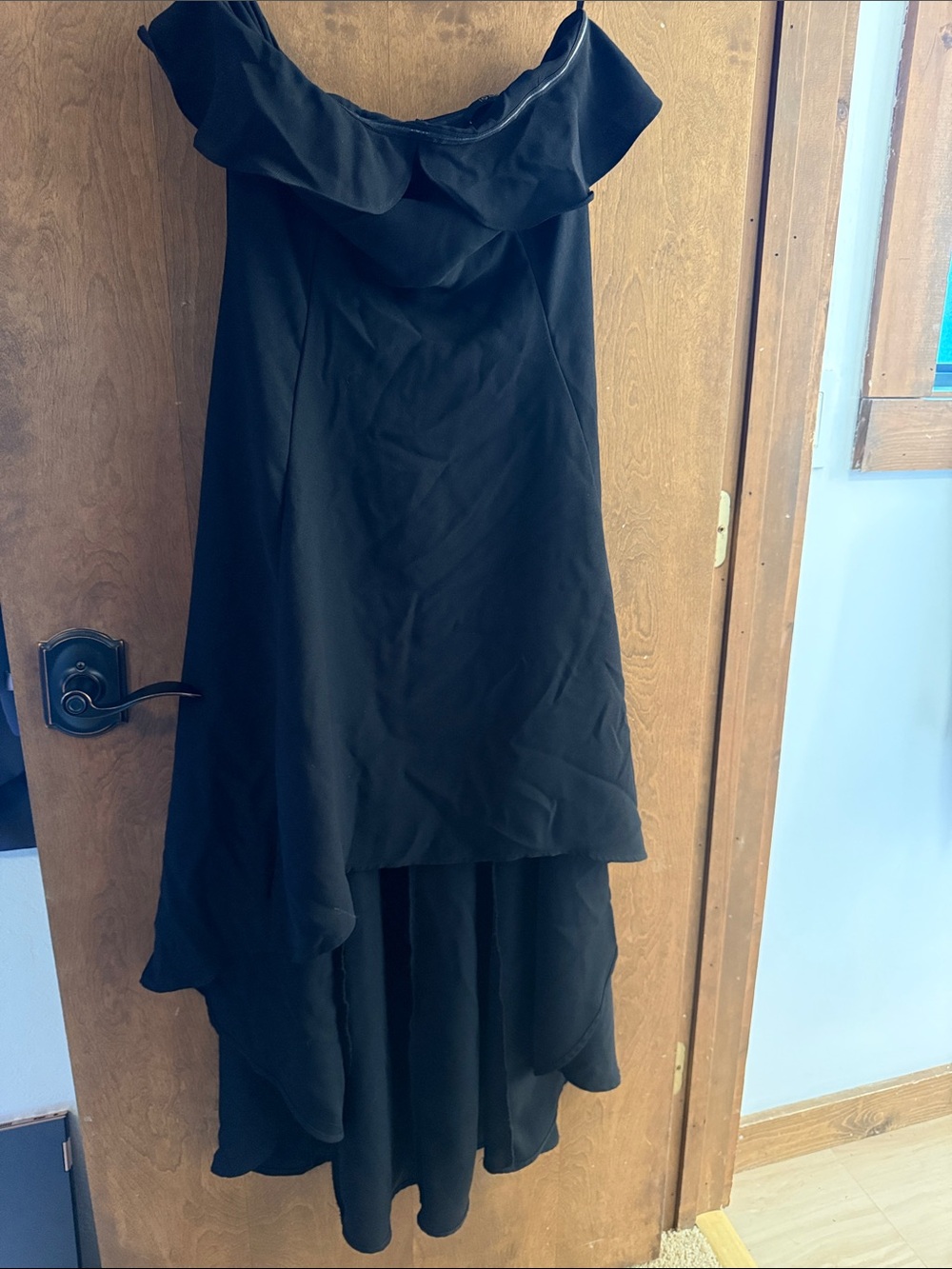 Black strapless High-Low Cocktail Dress